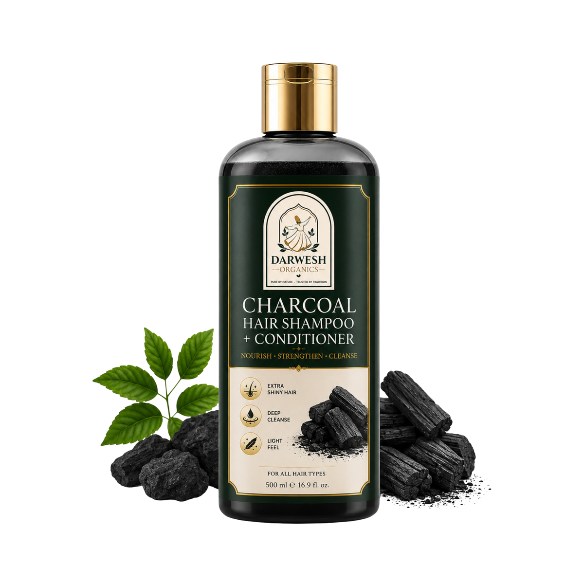 Darwesh Organics Charcoal Hair Shampoo + Conditioner